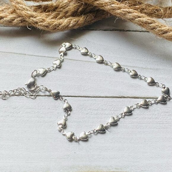 Stainless Steel Hearts Anklet Bracelet - Picture 2 of 3
